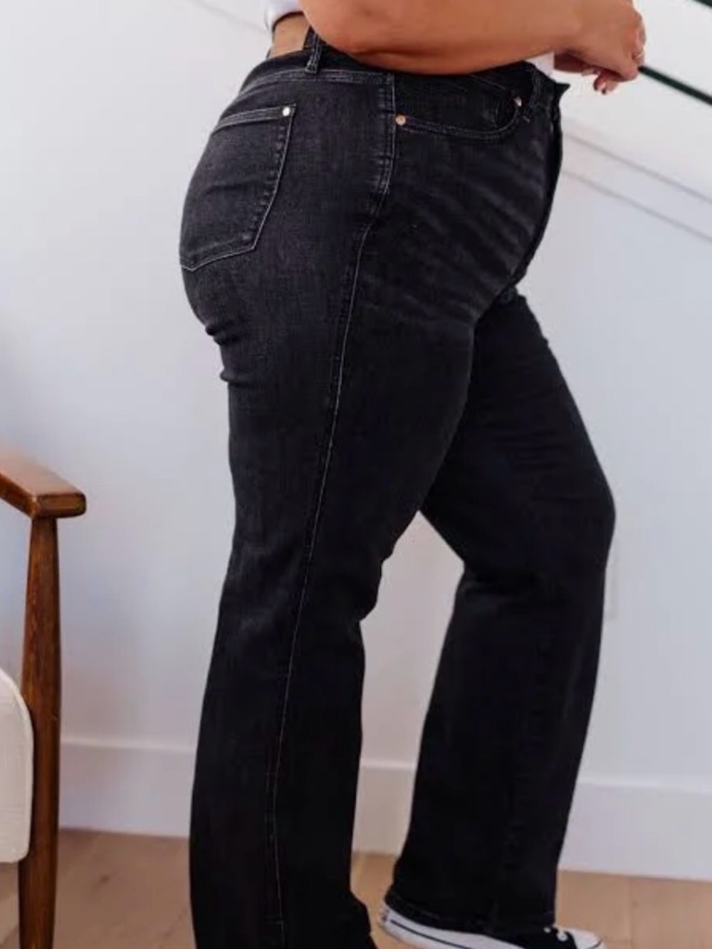 Judy Blue High Rise Straight Leg Jeans - Black Wash